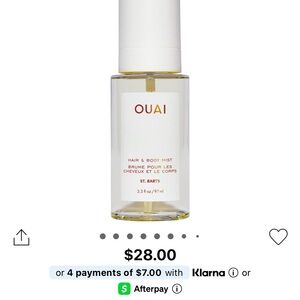 OUAI St. Barts Hair & Body Mist - 3.3oz size $28 NEW